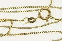 14K Yellow Gold 0.8mm Square Chain Classic Box Link Necklace