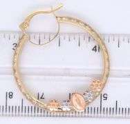 14kt Yellow gold Religious hoop earrings