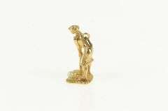 14K Yellow Gold Woman Golfing Solitaire Pearl Vintage Charm/Pendant