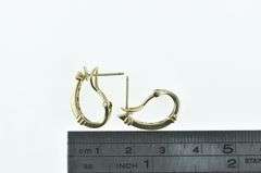 10K Yellow Gold Sapphire & Diamond French Clip Bar Earrings