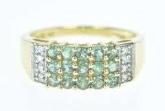 14K Yellow Gold Squared Emerald Diamond Statement Ring