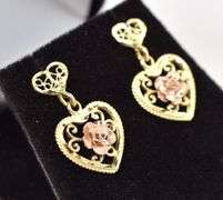 Loving 14K Yellow Gold Dangle Heart Earrings