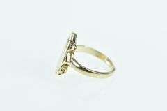 10K Yellow Gold R R Diamond Monogram Filigree Initial Ring