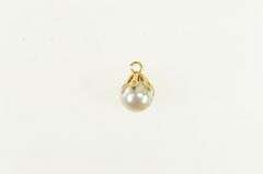 14K Yellow Gold 7.8mm Vintage Pearl Classic Simple Charm/Pendant