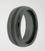 Polished And Satin Two-Tone Mens Tungsten Ring