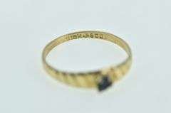 10K Yellow Gold Round Syn. Emerald Vintage Baby Ring
