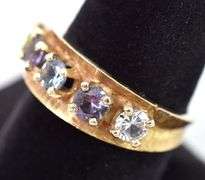 Wonderful 14K Yellow Gold Multi-Gemstone Ring