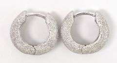 Dazzling 14K White Gold Hoop Earrings