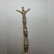 Dazzling 14 Kt 15.3 Grams Yellow Gold Plated Tennis Bracelet SA48R