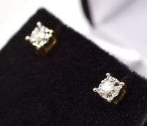 Sparkling Vermeil 925 Diamond Stud Earrings