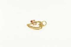 14K Yellow Gold Heart Valentines Day Love Two Toned Charm/Pendant