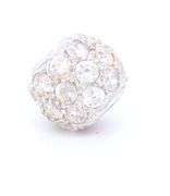 18kt White gold CZ ball pendant