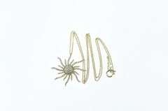 10K Yellow Gold 0.75 Ctw Pave Diamond Encrusted Sun Necklace