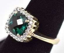 Fantastic 14K Yellow Gold Emerald and Diamond Ring