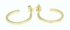 14K Yellow Gold 19.3mm Vintage Square 3/4 Hoop Earrings