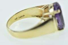 14K Yellow Gold Oval Amethyst Vintage Statement Ring