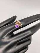 2.5g 10k YG Purple Gemstone Size 6