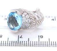 Judith Ripka 925 sterling silver blue topaz earrings