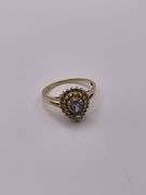2.2g 14k Yellow Gold Diamond Ring Purple size 6.5