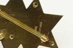 14K Yellow Gold 0.25 Ct Diamond Black Onyx Star of David Pin/Brooch
