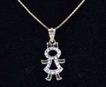 Loving 14K Yellow Gold Daughter Pendant Necklace