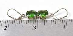 Green Gemstone Dangle Earrings in Sterling Silver