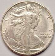 1941-S Walking Liberty Half Dollar, Circulated With Luster.