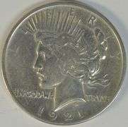 Higher end scarce 1921 Peace Silver Dollar. Cleaned