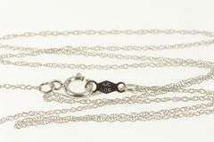 10K White Gold 0.6mm Rolling Cable Link Vintage Chain Necklace