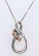 Sterling Silver Cubic Zirconia Pendant on Chain Necklace