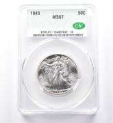 1943 Walking Liberty Half Dollar MS67 CAC