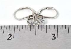 Sterling Silver CZ Dangle Earrings
