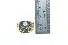 14K Yellow Gold Art Deco G T Monogram Diamond Initials Ring