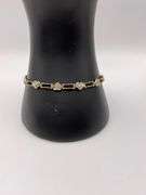 7.2g 10k Yellow Gold Heart Diamond Bracelet 7.5"