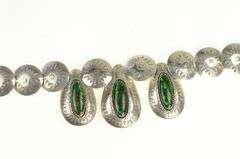 Sterling Silver Southwestern Stamped Abalone Donkey Necklace