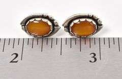Orange Gemstone Stud Earrings in Sterling Silver