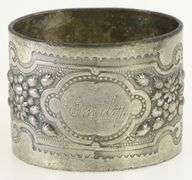 Silver Plate Victorian Emily Engraved Floral Napkin Ring