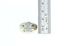 10K Yellow Gold 0.64 Ctw Diamond Retro Mens Domed Ring