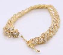 Sterling Silver Cubic Zirconia Curb Link Bracelet