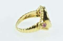 18K Yellow Gold Rose Quartz Ganymede Aquarius Zodiac Ring