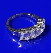 Sparkling 14 Kt White Gold Plate 5.07 Ct VVs1 F-G Simulated Diamond Ring