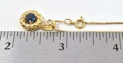 Darling 18K Yellow Gold Approx. 0.66CTS Blue Sapphire and Diamond Pendant Necklace