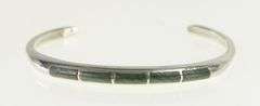 Sterling Silver Malachite Inlay Southwestern Cuff Bracelet