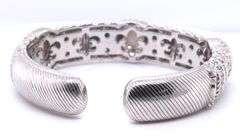 Judith Ripka sterling silver signed pearl cuff bracelet