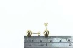 14K Yellow Gold 5.9mm Vintage Round Classic Stud Earrings