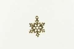 14K Yellow Gold Snow Flake Winter Season Holiday Charm/Pendant