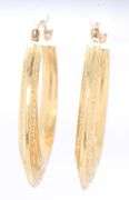14kt Yellow gold Greek style hoop earrings