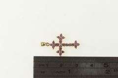 Sterling Silver Ruby Diamond Accent Cross Christian Pendant