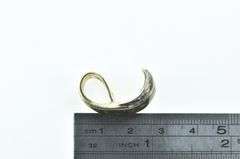 14K Yellow Gold Syn. Black Opal Diamond Inlay Curved Pendant