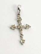 Tasteful Wwhite Gold & Diamond Cross